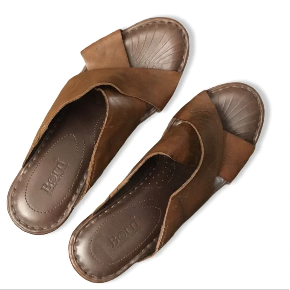 Born Platform Wedge Sandals Leather Upper Size 9 - Picture 10 of 13